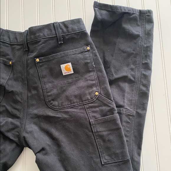Carhartt Double Knee Dungaree Carpenter Work Pants Sz 32x36 Black B01 - Picture 5 of 9